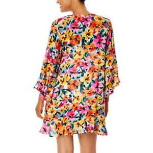 Label of love anthropology colorful floral mini dress Yasmin bell sleeves small